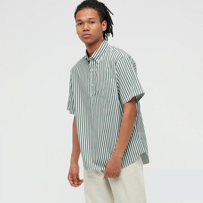 Ежедневна раирана риза с 3/4 ръкав и копчета за мъже 