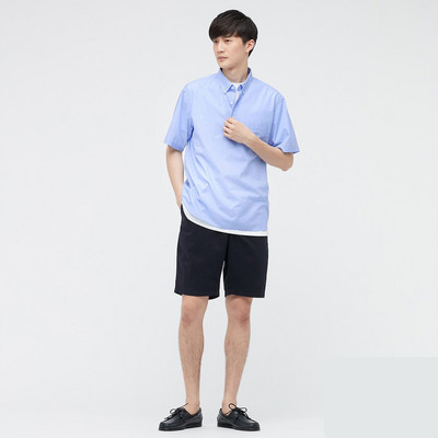 Ежедневна раирана риза с 3/4 ръкав и копчета за мъже 