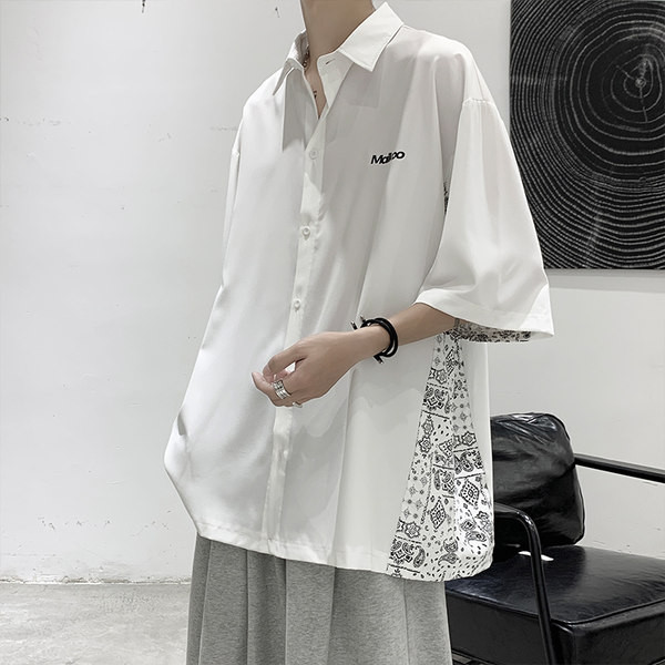 Широк модел мъжка риза  с 3/4 ръкав 