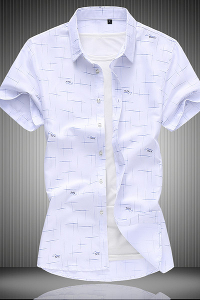 Актуална мъжка риза Slim модел с къс ръкав