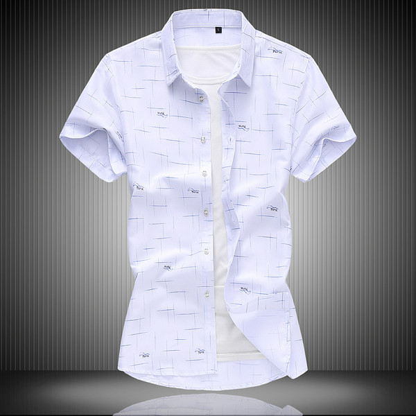 Актуална мъжка риза Slim модел с къс ръкав