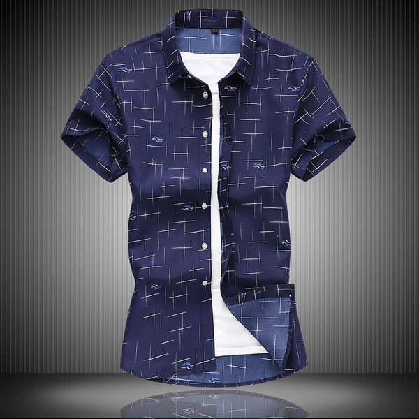 Актуална мъжка риза Slim модел с къс ръкав