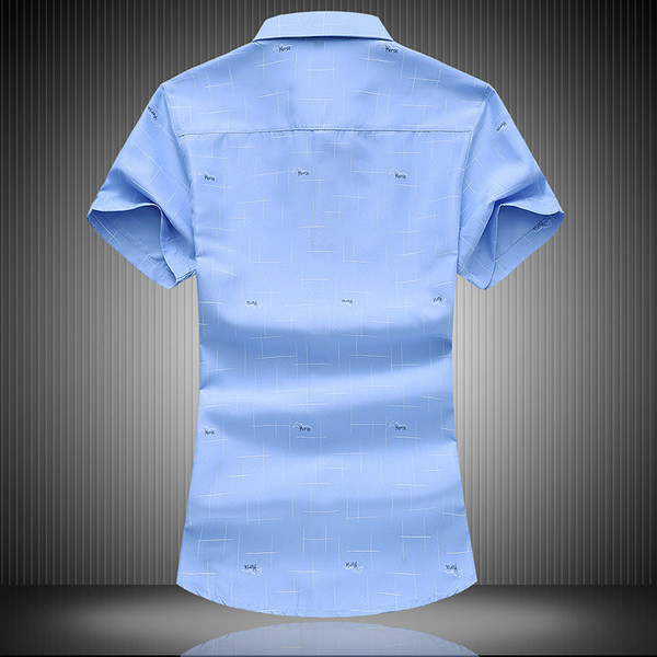 Актуална мъжка риза Slim модел с къс ръкав