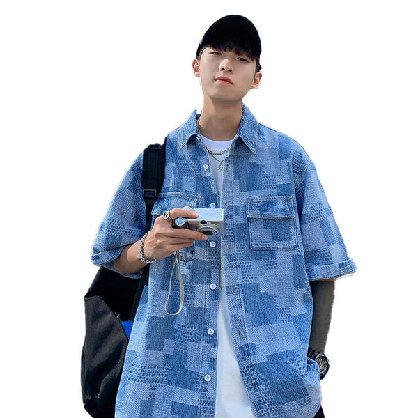 Ежедневна мъжка риза  с класическа яка и джоб