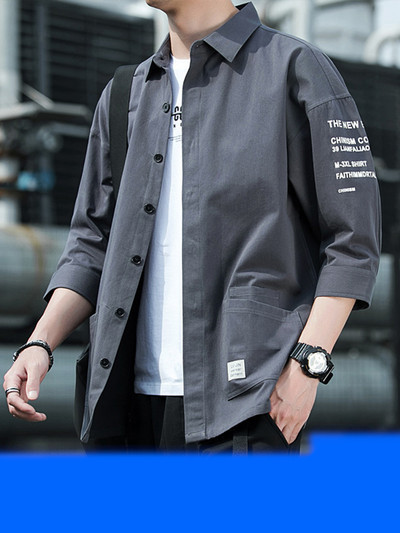 Нов модел мъжка риза с 3/4 ръкав и класическа яка-няколко цвята