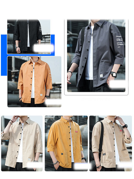 Нов модел мъжка риза с 3/4 ръкав и класическа яка-няколко цвята