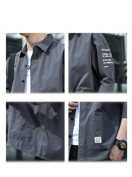 Нов модел мъжка риза с 3/4 ръкав и класическа яка-няколко цвята