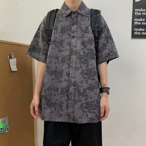 Мъжка риза с широка кройка и преливащи се цветове