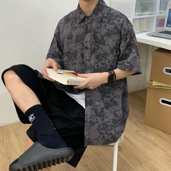 Мъжка риза с широка кройка и преливащи се цветове