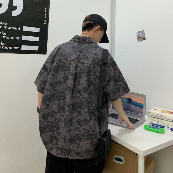 Мъжка риза с широка кройка и преливащи се цветове