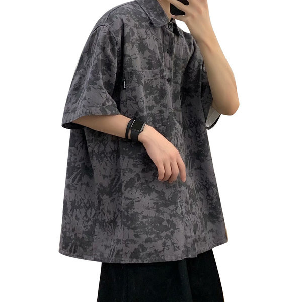 Мъжка риза с широка кройка и преливащи се цветове