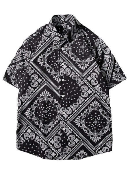 Мъжка лятна риза с флорален десен