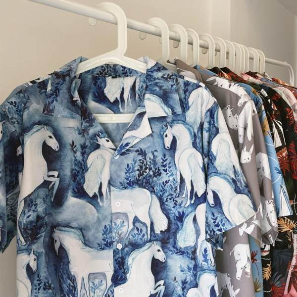 Мъжка риза със свободна кройка - различни десени