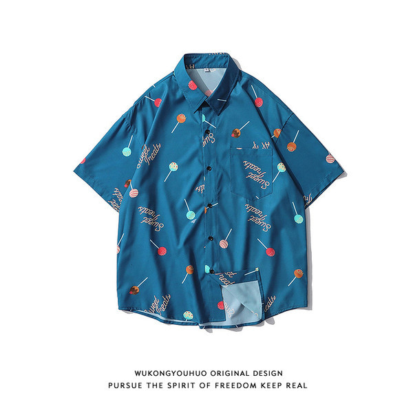 Цветна мъжка риза с класическа яка-широк модел