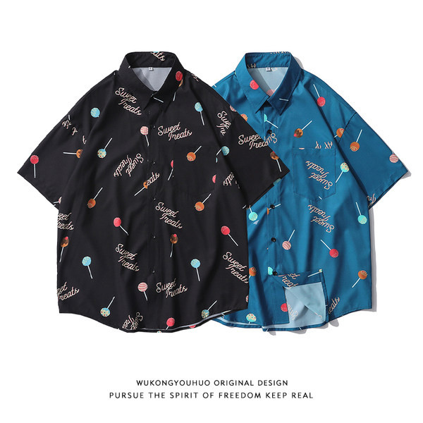 Цветна мъжка риза с класическа яка-широк модел