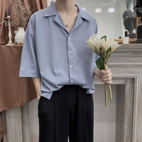 Мъжка ежедневна риза с класическа яка и копчета - различни цветове