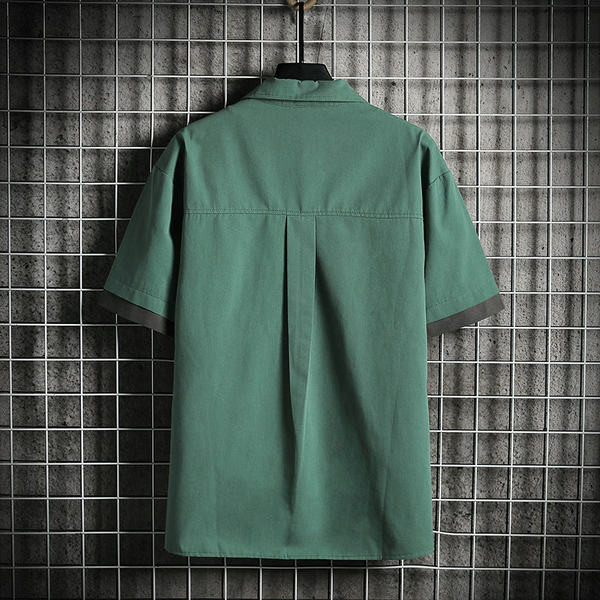 Мъжка ежедневна риза с класическа яка и надписи 