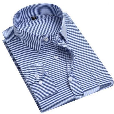 Мъжка риза с дълъг ръкав копчета и джоб