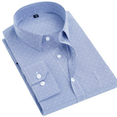 Мъжка риза с дълъг ръкав копчета и джоб