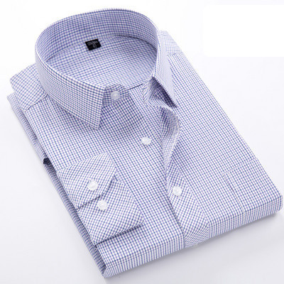 Мъжка риза с дълъг ръкав копчета и джоб