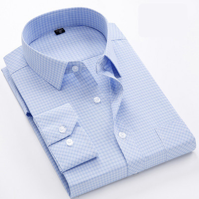 Мъжка риза с дълъг ръкав копчета и джоб