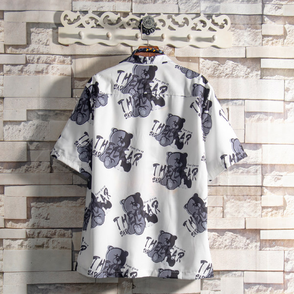 Мъжка цветна риза с класическа яка и къси ръкави