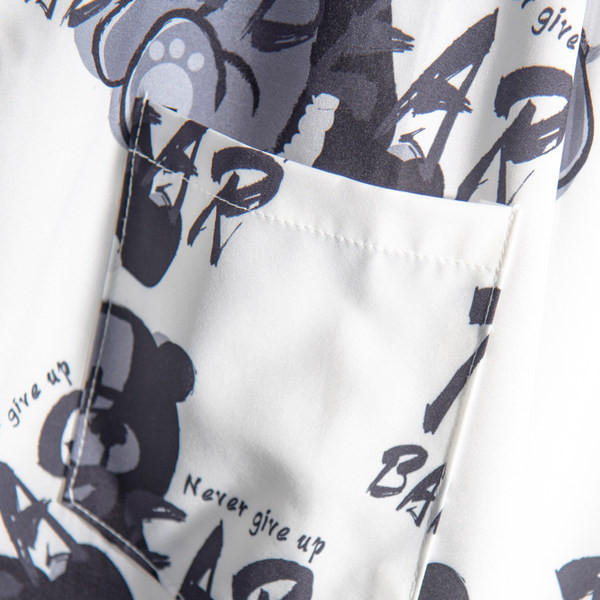 Мъжка цветна риза с класическа яка и къси ръкави