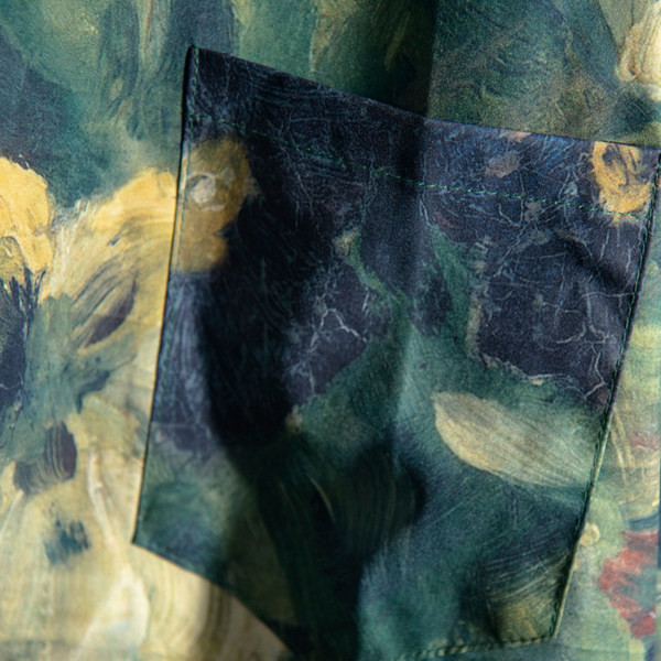 Мъжка риза ретро стил с къс ръкав и класическа яка