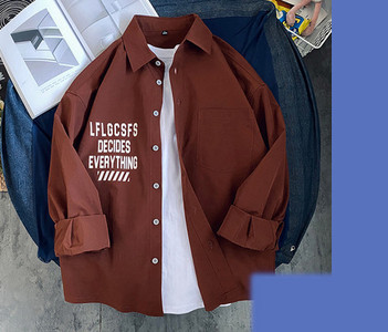 Мъжка ежедневна риза с яка и дълъг ръкав в няколко цвята