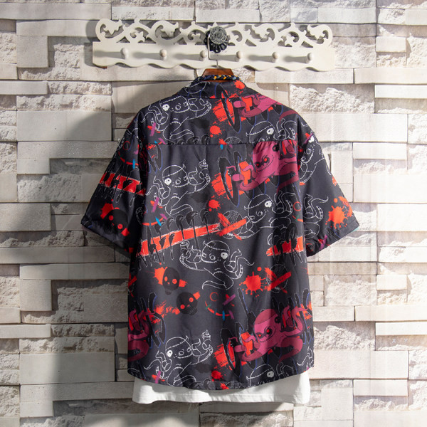 Ежедневна риза широк модел с къс ръкав