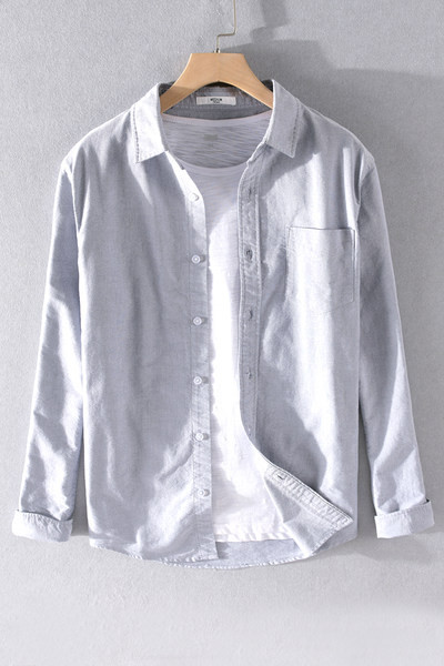 Нов модел мъжка риза в няколко модела с къс и дълъг ръкав и страничен джоб 