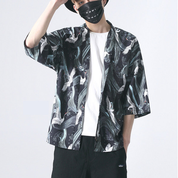 Ежедневна мъжка риза с апликация -широк модел