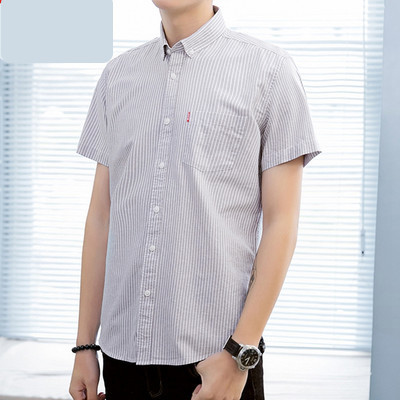 Ежедневна мъжка риза с джоб и копчета втален модел