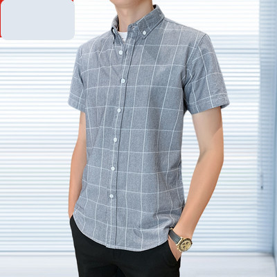 Ежедневна мъжка риза с джоб и копчета втален модел