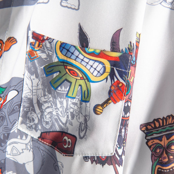 Ежедневна широка риза с класическа яка и къс ръкав