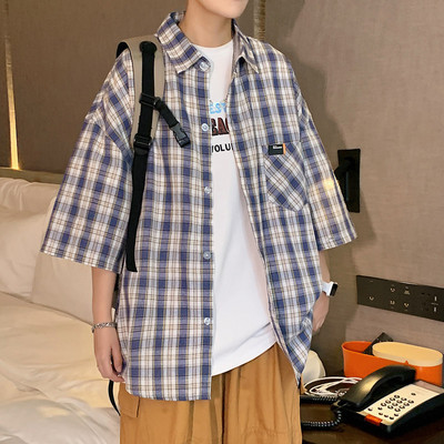 Ежедневна мъжка риза с 3/4 ръкав - различни десени