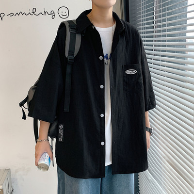 Ежедневна мъжка риза с 3/4 ръкав - различни десени