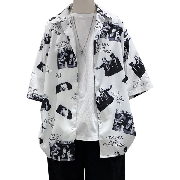 Широк модел лятна риза с щампа