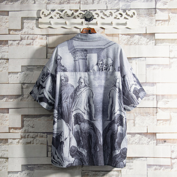 Мъжка цветна риза с къси ръкави 