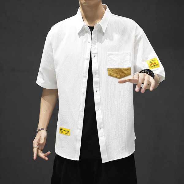 Ежедневна риза с класическа яка и джоб за мъже