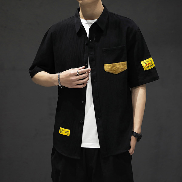 Ежедневна риза с класическа яка и джоб за мъже