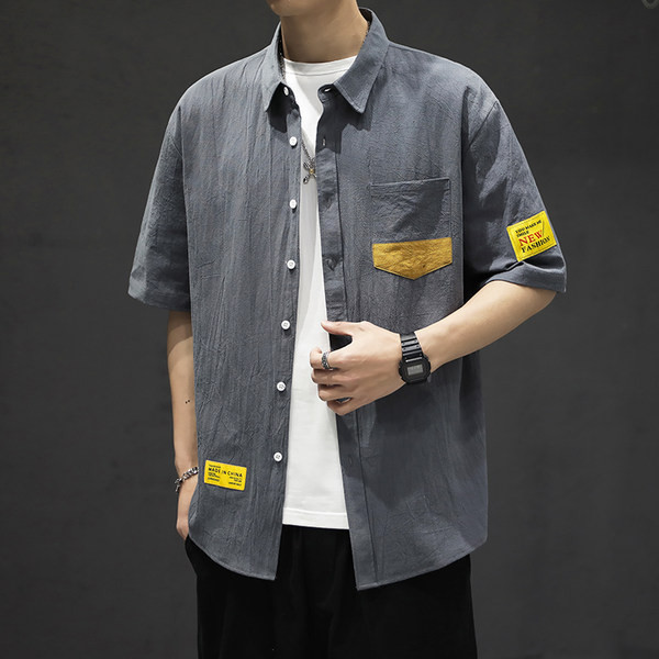 Ежедневна риза с класическа яка и джоб за мъже