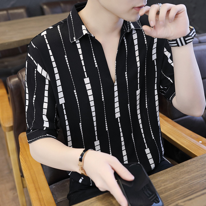 Нов модел лятна риза с шпиц деколте