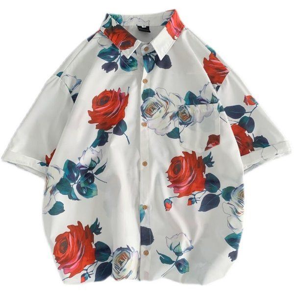 Широк модел мъжка риза с флорален десен