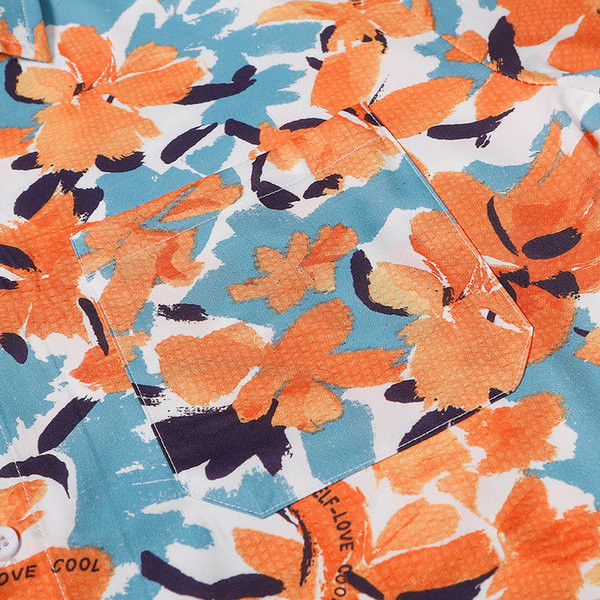 Ежедневна мъжка риза с копчета и флорален десен 