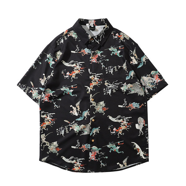 Мъжка риза с апликация и  класическа яка