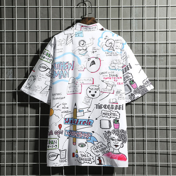 Цветна мъжка риза с  класическа яка и копчета