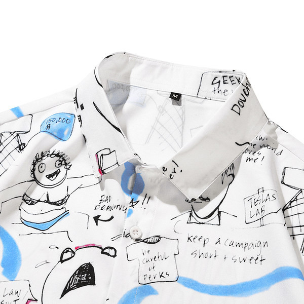 Цветна мъжка риза с  класическа яка и копчета