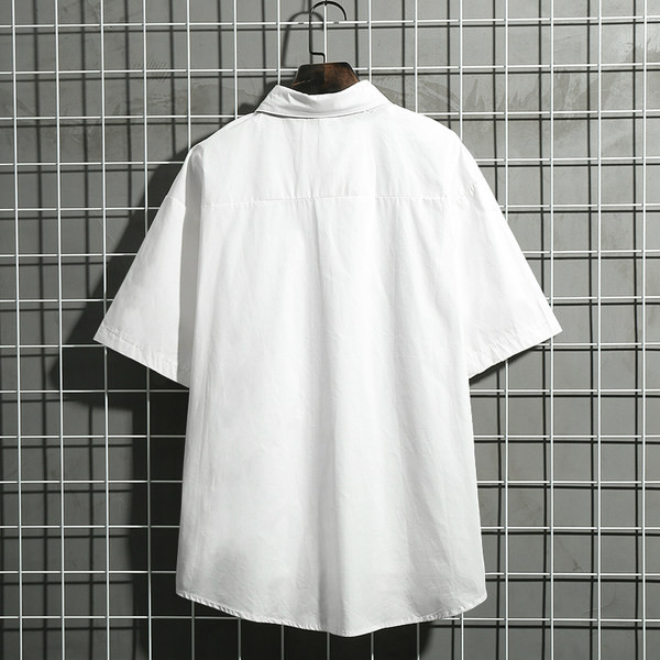 Изчистен модел мъжка риза с къс ръкав в два цвята