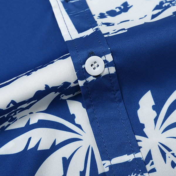 Мъжка ежедневна риза с класическа яка в бял и син цвят 